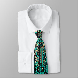 Funky Aztec Style Blue Pattern Krawatte