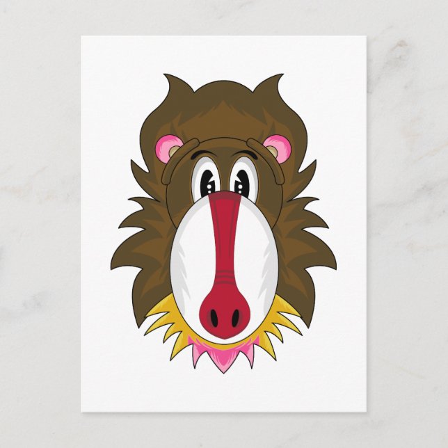 Funky Baboon Postcard Postkarte (Vorderseite)