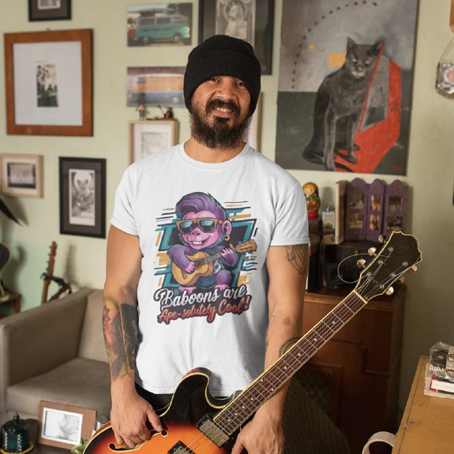 Funky Baboon Rockstar T-Shirt (Von Creator hochgeladen)