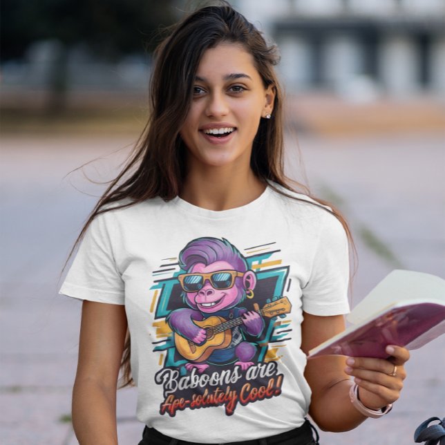 Funky Baboon Rockstar T-Shirt (Von Creator hochgeladen)