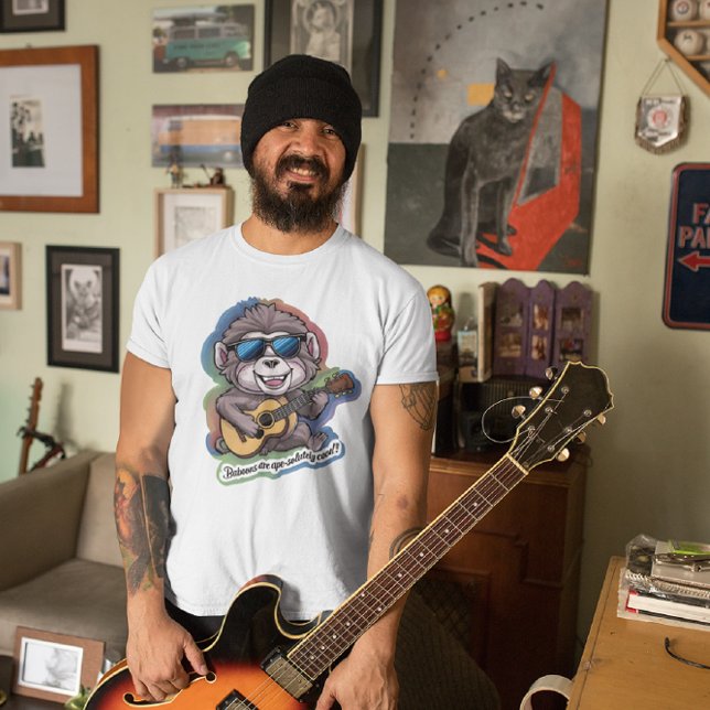 Funky Baboon Shredding Strings T-Shirt (Von Creator hochgeladen)