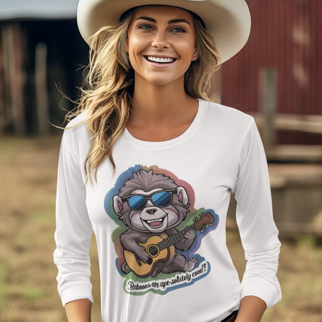 Funky Baboon Shredding Strings T-Shirt (Von Creator hochgeladen)