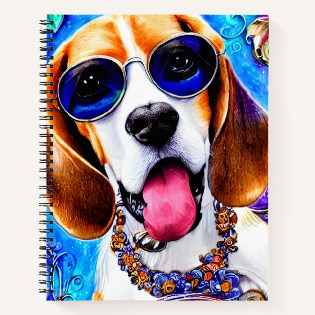 Funky Beagle Dog Notizbuch (Vorderseite)