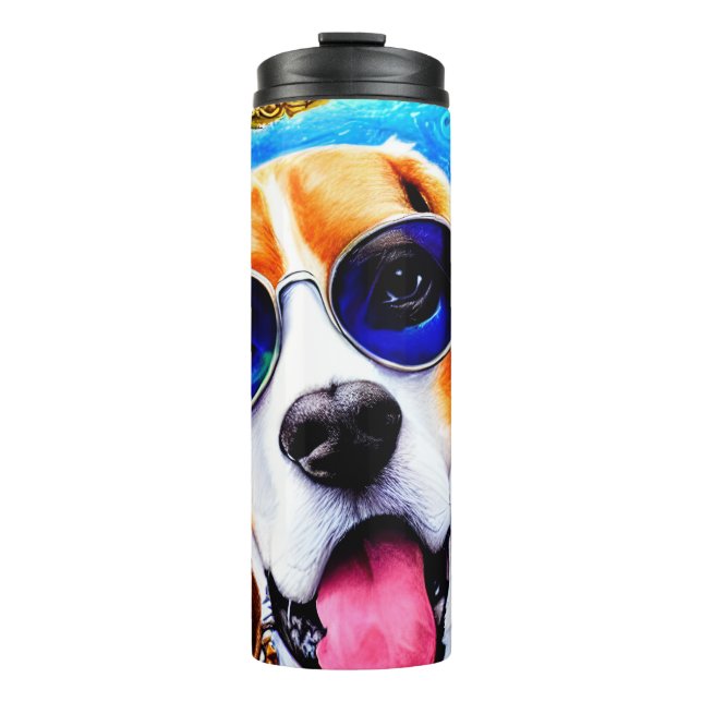Funky Beagle Dog Thermosbecher (Vorderseite)