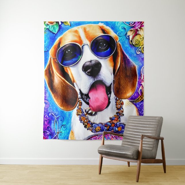 Funky Beagle Dog Wandteppich (Beispiel)