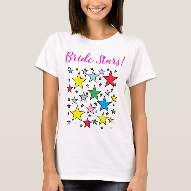Funky Best Bridesmaids je Bride Stars T-Shirt (Vorderseite)
