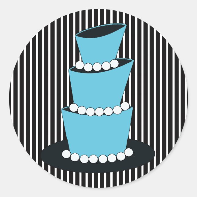 Funky Birthday Cake Umschlag Aufkleber (Vorderseite)