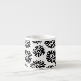 Funky Black and White Floral Espressotasse