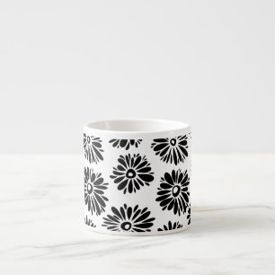 Funky Black and White Floral Espressotasse