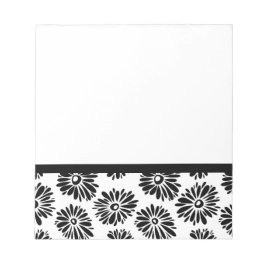 Funky Black and White Floral Notizblock
