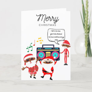 Funky Black Santa Christmas Card 003 Karte
