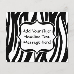 Funky Black/White Zebra Monogram Flyer