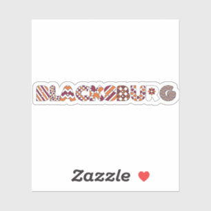 Funky Blacksburg Va Sticker