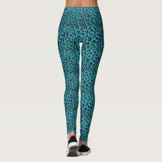 Funky blaue Leopard-Druck-Leggings Leggings