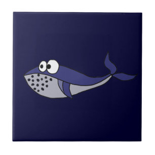 Funky Blauwal-Cartoon-Entwurf Fliese