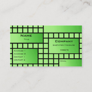 Funky Blocks Business Card, leuchtend grün Visitenkarte