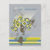 Funky Bloom Hair *04 Party Einladung Postkarte