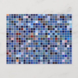 Funky Blue 'Bathroom Tiles' Postkarte