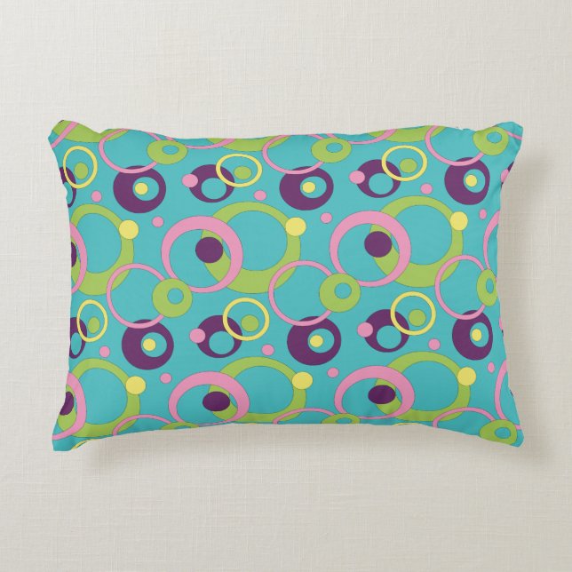 Funky Blue Circles Akzent Pillow Zierkissen (Vorderseite)