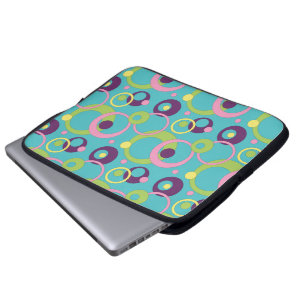 Funky Blue Circles Laptop Sleeve