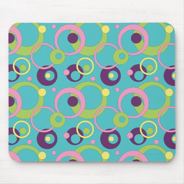 Funky Blue Circles Mousepad (Vorne)
