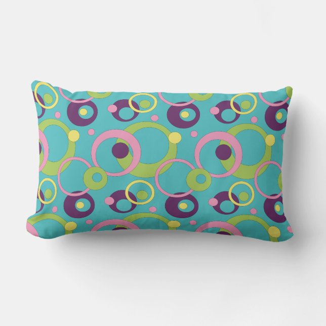 Funky Blue Circles Pillow Lendenkissen (Vorderseite)