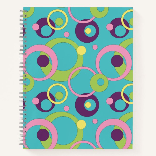 Funky Blue Circles SpiralNotebook Notizbuch (Vorderseite)