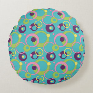 Funky Blue Kreise Runde Kissen