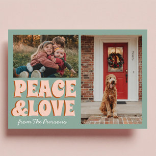 Funky Blue Pink Funny Niedliches Foto Weihnachten Karte