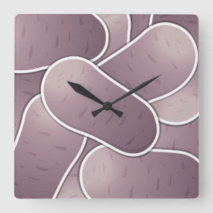 Funky Blue Potato Quadratische Wanduhr