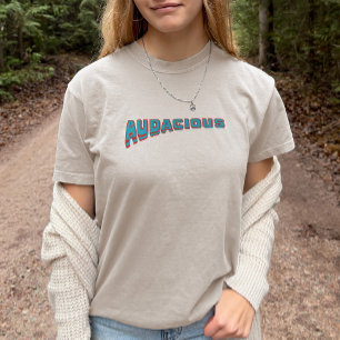 Funky Blue/Red Vocabulary-Audacious Retro Style T-Shirt