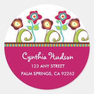 Funky-Blume-Adressenmarkierungen Runder Aufkleber