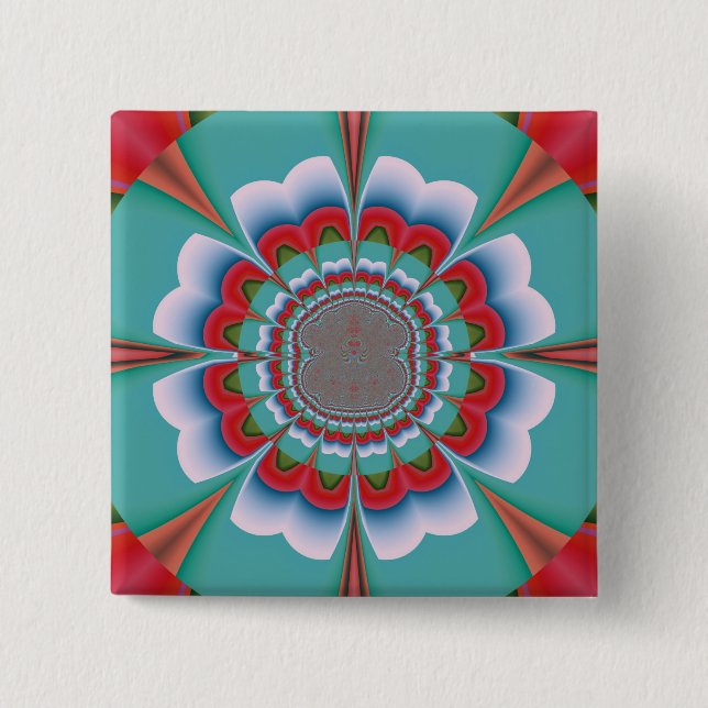 Funky Blume Button (Vorderseite)