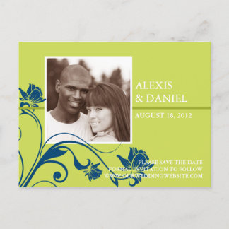 Funky Blume Foto Save the Date Postcard Ankündigungspostkarte