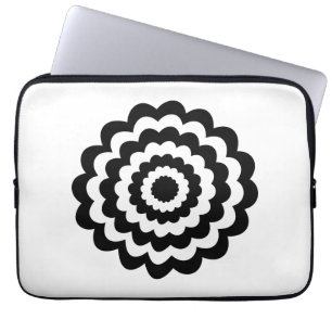 Funky Blume in Schwarzweiss. Laptopschutzhülle