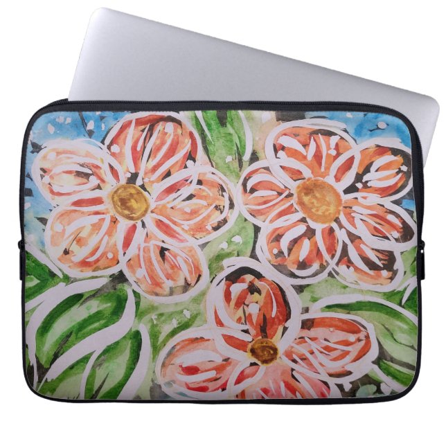 Funky Blume Laptop Sleeve (Vorderseite)