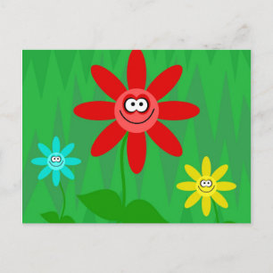 Funky Blume Postkarte