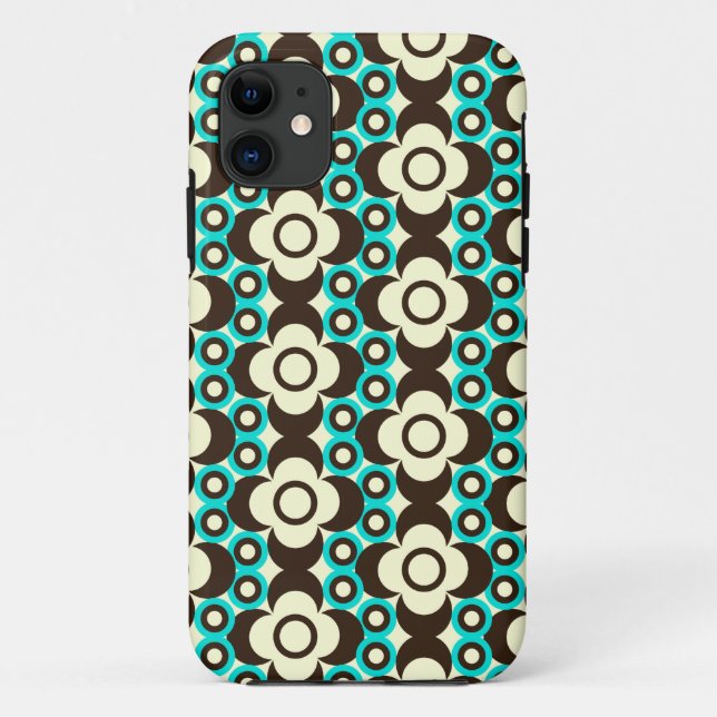 Funky Blume und Kreisen iPhone Case (Rückseite)
