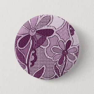 Funky Blumen-Knopf Button