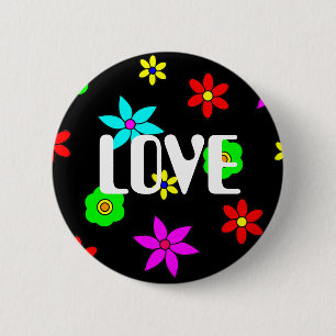 Funky Blumen-Liebe-Explosion Button