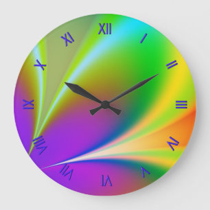 Funky Blumen-Power-Wand-Uhr Große Wanduhr