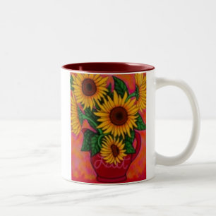 Funky Blumenkaffee-Tassen Zweifarbige Tasse