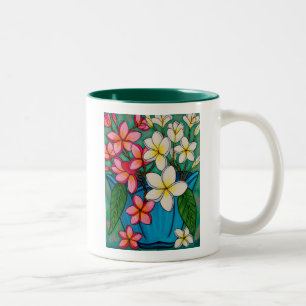 Funky Blumenkaffee-Tassen Zweifarbige Tasse
