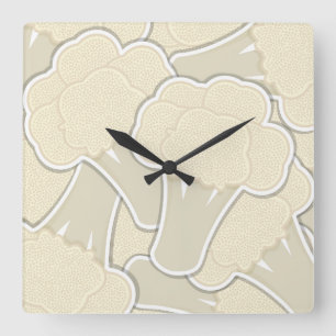 Funky Blumenkohl Quadratische Wanduhr