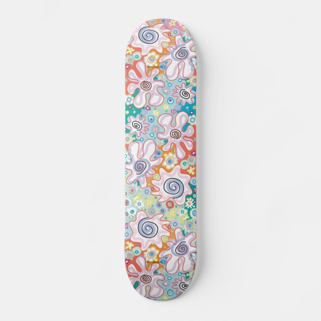 Funky BlumenSkateboard Skateboard (Vorderseite)