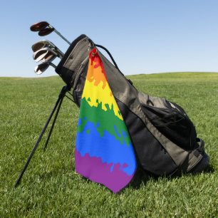 Funky Boho abstrakte schwule Regenbogen-Mosaik-Fla Golfhandtuch