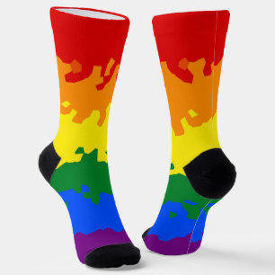 Funky Boho Abstrakte Schwule Regenbogen-Mosaik-Fla Socken