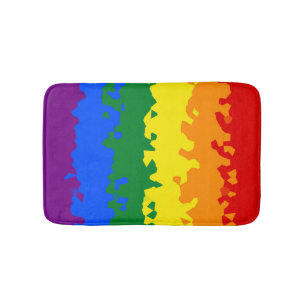 Funky Boho Abstrakte Schwule Regenbogen-Mosaik-Pri Badematte