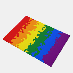 Funky Boho Abstrakte Schwule Regenbogen-Mosaik-Pri Fußmatte