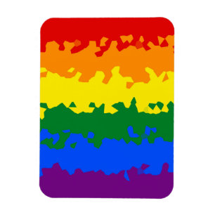 Funky Boho Abstrakte Schwule Regenbogen-Mosaik-Pri Magnet
